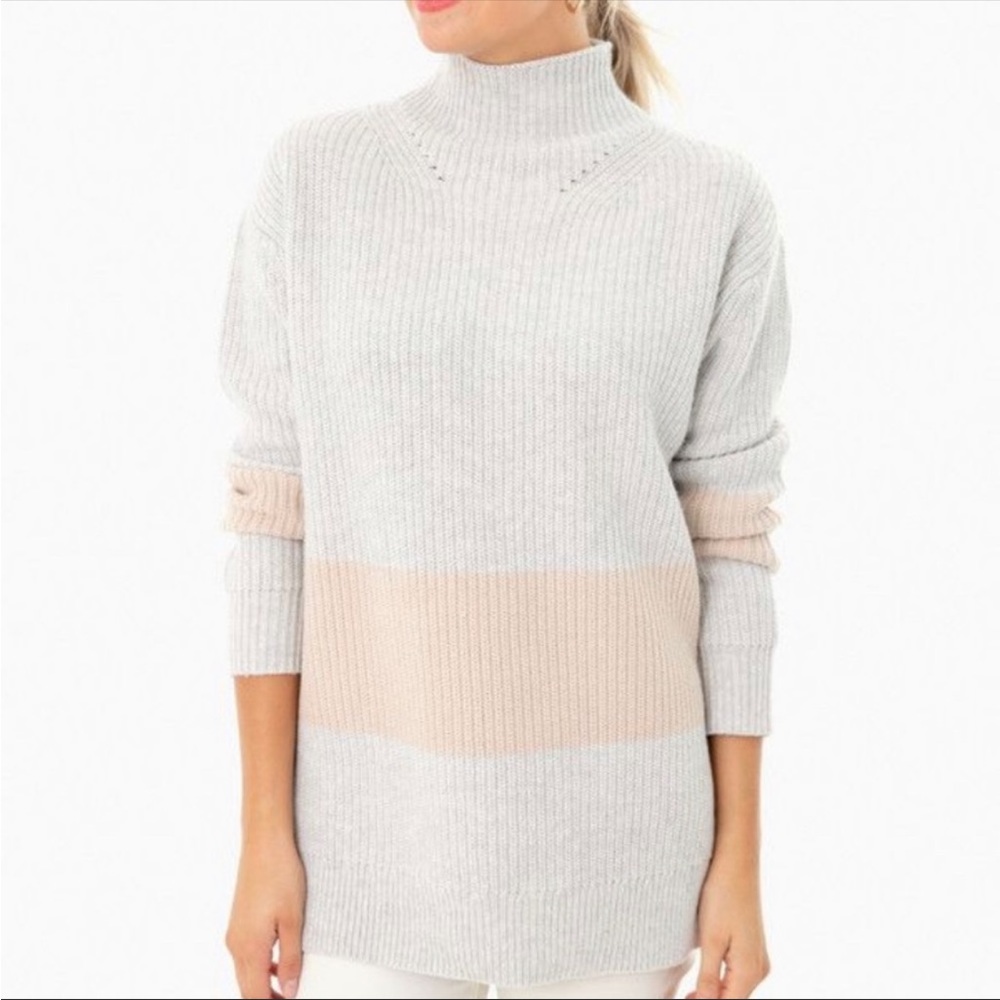 Tuckernuck Heather Broadway Striped Turtleneck Sweater